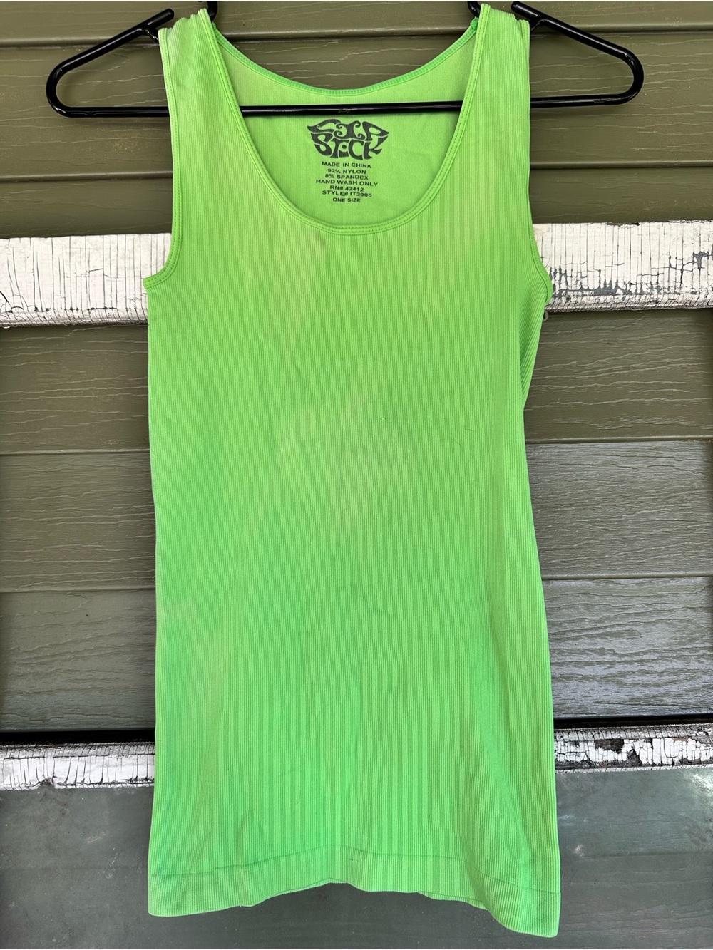 Lipstick Boutique Neon Green Ribbed Tank Top
